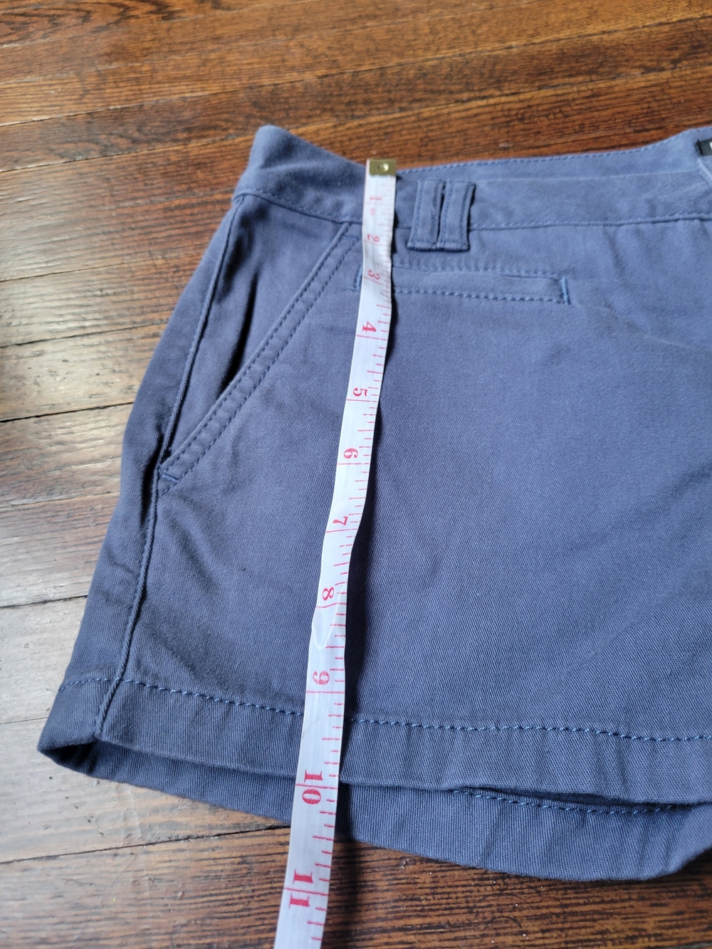 Express Womens Shorts 6 Blue Chino Shortie Capsule Minimalist Preppy Timeless - Picture 8 of 17